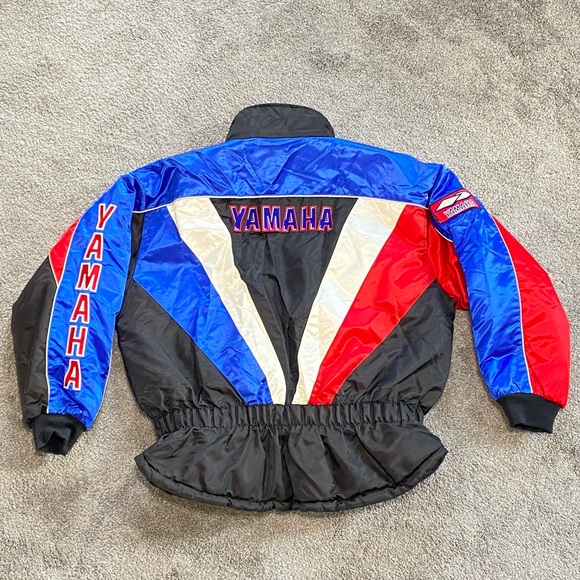 Yamaha Jacket Black Red Wht Blue Colorblock Snowmobile Racing Women’s XT VTG Y2K - Picture 2 of 16